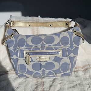 Authentic Penelope Shantung Coach Shoulder Bag